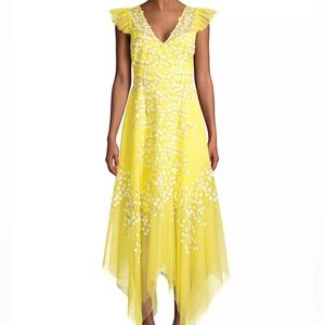 BCBGMAXAZRIA Embroidered Tule Dress